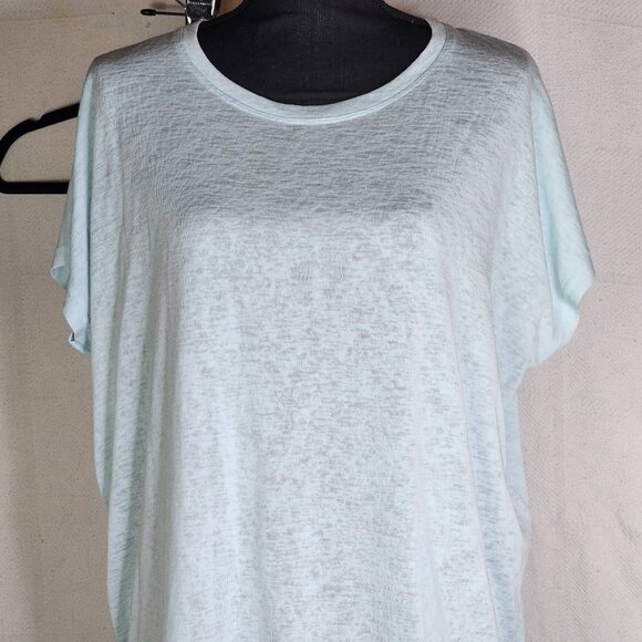 Athleta Modal Blend Light Sea Blue Knit Short Sleeve Athletic Pullover Tee Sz S - Picture 3 of 16